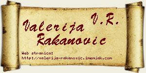 Valerija Rakanović vizit kartica